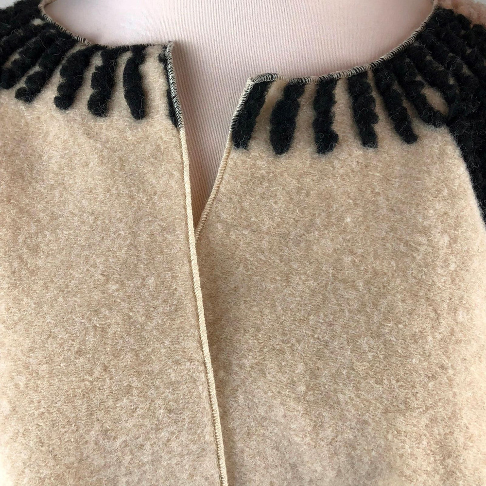 NWT Maeve Anthropologie Dusk & Dawn Capelet Sherpa Colorblock Textured Cape Boho - Picture 6 of 12